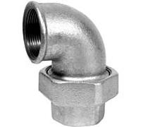 Raccord coudé Hermann Schmidt Temperguss DN 20, joint conique 3/4", filetage intérieur, zingué