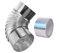 Raccord Coude Inox pour Cheminée de Poêle, Extension Fumée Acier | Déviation D’angle, de Résistance, Usage Intérieur ou Serrage, Finition Soignée, Argenté