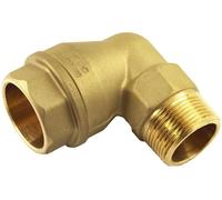 Raccord coudé Kaldewei, 90°, 20 mm x G1/2", en laiton, pour tuyaux en PE pour eau potable, 1 pièce.
