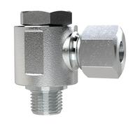 Raccord coudé orientable G 3/4 A, diamètre extérieur du tube : 22 mm, SW1 36, SW2 32, pression de fonctionnement max. 160 bars, acier galvanisé.