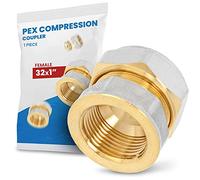 Raccord Coudé PEX-AL-PEX Visser Compression Tube Composite en Aluminium Système de Chauffage Sanitaire 32 x 1'' FF Laiton 90° Connecteur Angulaire