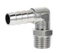 Raccord Coudé Rotatif Pl 8-1/4 pour Tuyau D'air Comprimé 90° | Laiton Nickelé, Filetage Étanche et Embout Cannelé, Adapté aux Outils Pneumatiques, Voitures, Conduites D'huile