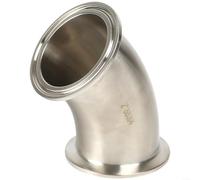 Raccord coudé sanitaire en acier inoxydable 304 à 45 degrés Connecteur de type pince 3A pour la transformation des aliments poli pour surface ≤ 0,8 um Plusieurs tailles K25.2 K50.5 K64 Argent