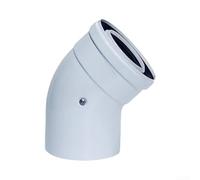 Raccord Coudé Tuyau Évacuation PP pour robuste Anti Déformation pour Poêle pour bois Extérieur pour intérieur RV 17cm(Con 45° 80/125)