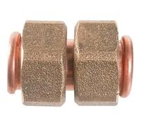 Raccord cuivre droit à double écrou F 3/8" Hecapo