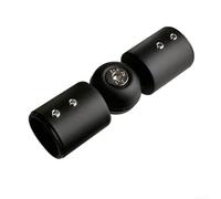 Raccord d'angle en acier inoxydable 304 pour tringle à rideau Noir (25 mm | 90-180° einstellbar, passt sich jedem Fensterwinkel an, einfache Montage ohne für Profi, stabil und sicher