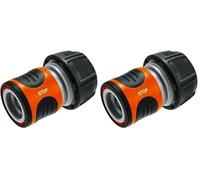 Raccord d'arrosage Aquastop 19 mm (3/4 Pouce) de Gardena : connecteur enfichable avec Aquastop, pour extrémité de tuyau, Powergrip, emballé (18214-20) (Lot de 2)