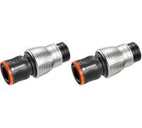 Raccord d'arrosage Premium Aquastop 19 mm (3/4 Pouce) de Gardena : aquastop, bon maintien du tuyau, résistant au gel, emballé (18254-20) (Lot de 2)