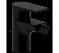 Raccord de bidet Heinrich Schulte alpha_400 Z069221-00280 noir mat, projection 100mm, avec garniture de vidage