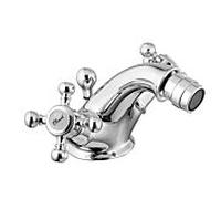 Herzbach Anais Bidet robinet à deux poignées 32.463000. 2000 .02 avec tirants- garniture de vidange , chromé -or