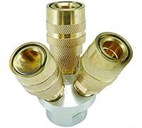 Raccord de compresseur d'air à connexion rapide 1/4 NPT - Coupleur pneumatique en aluminium et fer jaune pour outils