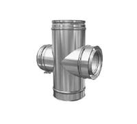 Raccord de conduit de fumée coudé à 90° avec raccord de trappe de nettoyage rond pour fioul et gaz - double paroi - Schiedel ICS 230 mm