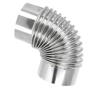 Raccord de Conduit de Poêle à 90 Degrés en Acier Inoxydable | Ouverture 3,5 Pouces, Assemblage sans Outil, pour Poêle à Bois Portable et Tuyau Chauffe-eau