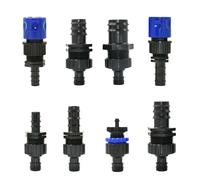 Raccord de connecteur barbelé pour tuyau d'arrosage, 4/8/16/20/25/32mm, avec mamelon de 16mm, connecteur rapide, coupleur de Tube Pe, Joint d'irrigation B
