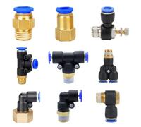 Raccord de connecteur d'air pneumatique PC/PCF/PL/PLF, filetage de 4mm 6mm 8mm 1/8 "1/4 3/8 1/2, raccords de tuyaux droits, connecteurs rapides(8-02 (8mm-1l4),PC)