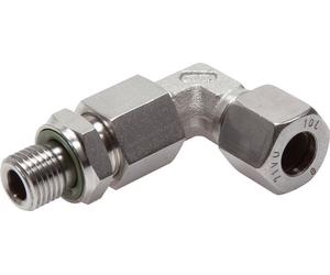 Raccord de coupe coude 20S et M27x2 en acier inoxydable avec filetage mâle 400 bar Reglable ISO 8434-1