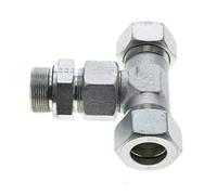Raccord de coupe en T 30S & M42x2 en acier zingue avec filetage mâle 400 bar reglable ISO 8434-1