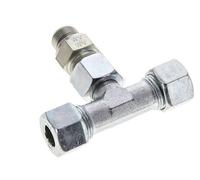 Raccord de coupe en T en acier zingue 12S & G3/8'' avec filetage mâle 630 bar reglable ISO 8434-1