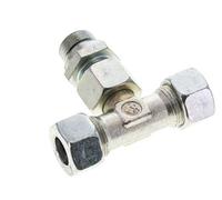 Raccord de coupe en T en acier zingue 15L et G1/2'' avec filetage mâle 315 bar reglable ISO 8434-1