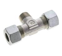 Raccord de coupe en T en acier zingue 16S et R1/2'' avec filetage mâle 400 bar ISO 8434-1