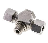 Raccord de coupe pour joint tournant en T en acier inoxydable 12S & G3/8'' avec filetage mâle 400 bar ISO 8434-1