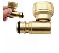 Raccord de mamelon mobile en laiton à 90 degrés pour tuyau d'arrosage - Adaptateur de robinet à connexion rapide pour arrosage extérieur et lavage de voiture - Raccord fileté de 26 mm