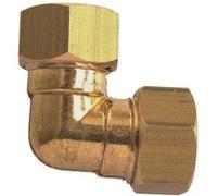 Raccord de plomberie coude 90° bicone DUMONT 3/8 écrou laiton D29000B Laiton poli (aspect laiton jaune brillant)