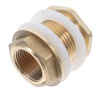 Raccord de Réservoir en Laiton, Interface de Drainage Fiable pour Tuyau | Adaptateur de Cloison, Pièce de Remplacement pour Cuve et Tonneau, Finition Or, Usage Tuyau D'arrosage