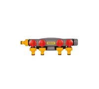 Hozelock 2150R0000 Distributeur d'eau 4 voies Ø 12 à 15 mm (1/2\ ) avec vanne de régulation