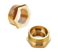 Raccord de robinet en laiton, 1/2" (20 mm) mâle à 3/8" (16,5 mm) femelle fileté BSP, adaptateur de réduction avec douille hexagonale pour tuyaux d’eau de jardin BPS (lot de 2 pièces)
