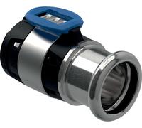 Raccord de transition Geberit GE FlowFit, Mapress acier inoxydable, avec manchon à sertir, d40 x 35 mm, 1 pièce.