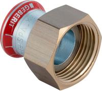 Raccord de transition Geberit Mapress en acier au carbone avec écrou-raccord, MS, d35 mm, G6/4, galvanisé, paquet de 5 pièces.