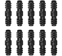 Raccord de Tuyau d’Irrigation 13mm (1/2"), Connecteur de Tuyau Noir en Plastique, Raccord pour Tuyaux Goutte-à-Goutte, Jonction Droite pour Système d’Arrosage, 10 Pièces