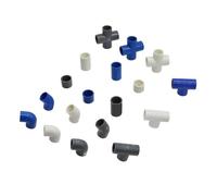 Raccord de tuyau d'alimentation en eau PVC, coude droit croisé T, connecteur égal, diamètre intérieur 20 mm, adaptateur d'irrigation plastique, 1 pièce(Blauw,90 Degrees connector)