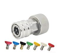 Raccord de tuyau en acier inoxydable 1,9 cm à raccord rapide (B) | Idéal pour le lavage de voiture, le nettoyage de terrasse, l'entretien des murs, transforme le tuyau standard en nettoyant