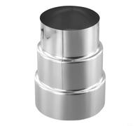 Raccord de tuyau en acier inoxydable, réducteur de conduit de cheminée, adaptateur de tuyau de poêle (Ø 110 mm/Ø90 mm)