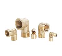 Raccord de tuyau en laiton 3 voies femelle/mâle BSP 1/8 1/4 3/8 1/2, raccords en cuivre de Type coude, adaptateur d'eau, d'huile et de gaz(F-F-06)