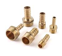Raccord de tuyau en laiton 4 mm, 6, 8, 10, 12, raccord cannelé mâle BSP 18, 14, 38, adaptateur coupleur cuivre(12mm Barb,1/2")