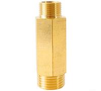 Raccord de tuyau en laiton G1/2 x G3/8 - Mamelon long étanche - Double | Filetage G1/2 x G3/8, haute résistance aux températures, laiton durable, connexion sûre, convient pour les sanitaires
