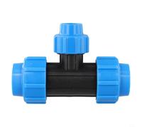 Raccord de tuyau en polypropylène, joint à vis en polyéthylène 90 en T réduisant pour eau potable, plomberie, système d'irrigation, raccord bleu (32 mm x 20 mm x 32 mm)