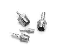 Raccord de tuyau fileté mâle en acier inoxydable 304 BSP, réducteur queue cannelé X, connecteur couplage à joint pagode(3/8",10mm tube)