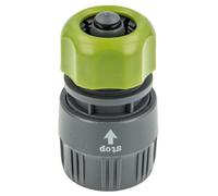 Raccord de tuyau Hydro-Fit Raccord à clic avec arrêt d'eau pour tuyau 1/2 pouce (Ø 12 mm) PVC-U Gris/Vert
