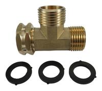 Raccord de tuyau pivotant en laiton - Adaptateur 3 voies / 10,2 cm | Cet adaptateur en T à trois voies en laiton offre une ramification fiable du fluide avec une résistance aux hautes
