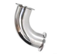 Raccord de tuyau sanitaire coudé à 90 degrés, virole à trois colliers pour le transport de fluides dans la transformation des aliments et des boissons (102 mm)