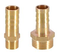 Raccord de tuyauterie en laiton 6/8/10/12/14/16 mm, embout cannelé 1/8", 3/8", 1/4", connecteur mâle BSP, joint en cuivre