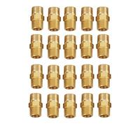 Raccord Double en Lation, 20Pcs Mamelon Hexagonal Réducteur Adaptateur de Tuyau 1/8 BSP Filetage Extérieurs Raccords pour Raccorder Divers Tuyaux/Tuyaux d'Air