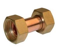 Raccord droit 2 écrous prisonniers à visser F15x21 - 12x17 pour tube cuivre Cuivre G
