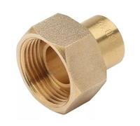 Raccord droit 2 pièces à joint plat gaz 2904CU écrou 3/4 à braser sur cuivre : 16 DN : cal. 15 Brut