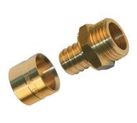 Raccord droit à glissement laiton M 15 x 21 pour tube en per G