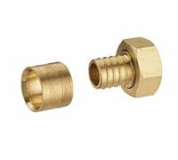 Raccord droit à glissement pour tube PER - Ø 16 mm à visser femelle écrou libre F1/2' (15x21) Bague en laiton Sachet 10 pces - 3185-1516S10